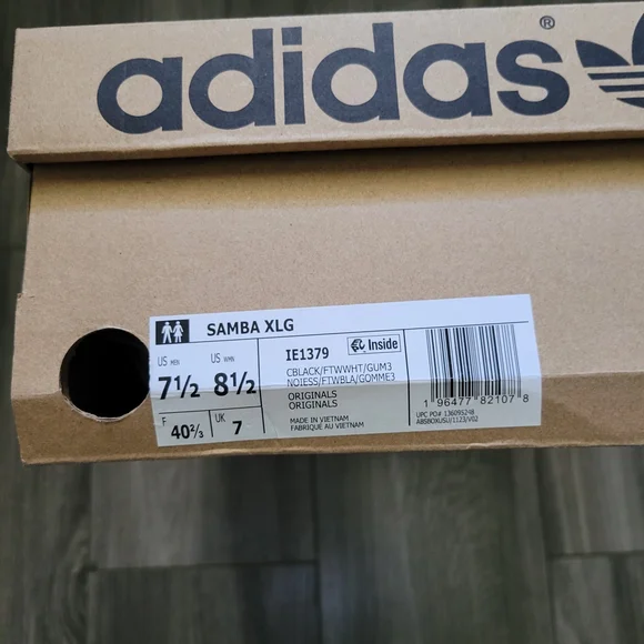 adidas Samba XLG Black White Gum Sneakers - Picture 5 of 5
